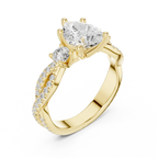 2.81 CTW Pear Cut Classic Pavé Moissanite Halo Engagement Diamond Ring in 10K White Gold