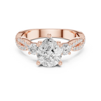 2.81 CTW Pear Cut Classic Pavé Moissanite Halo Engagement Diamond Ring in 10K White Gold