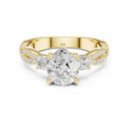 2.81 CTW Pear Cut Classic Pavé Moissanite Halo Engagement Diamond Ring in 10K White Gold