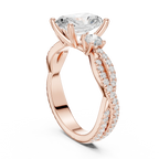 2.81 CTW Radiant Cut Diamond Engagement Ring, Yellow Gold Promise Ring, Hidden Halo Ring, Minimalist Bridal Jewelry