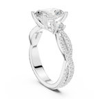 2.81 CTW Radiant Cut Diamond Engagement Ring, Yellow Gold Promise Ring, Hidden Halo Ring, Minimalist Bridal Jewelry
