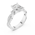 2.81 CTW Radiant Cut Diamond Engagement Ring, Yellow Gold Promise Ring, Hidden Halo Ring, Minimalist Bridal Jewelry