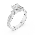 2.81 CTW Radiant Cut Diamond Engagement Ring, Yellow Gold Promise Ring, Hidden Halo Ring, Minimalist Bridal Jewelry