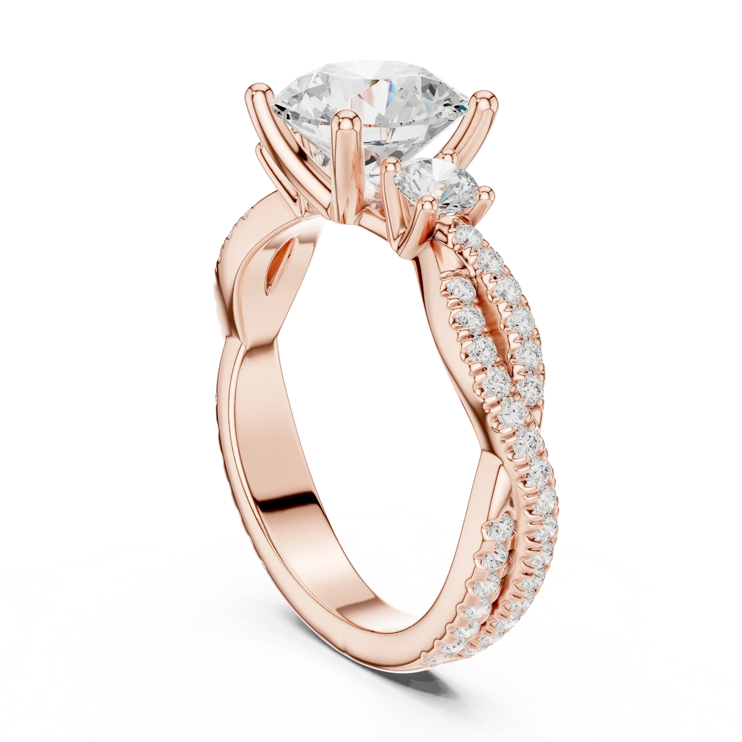 2.81 CTW Round Cut Classic Pavé Moissanite Halo Engagement Diamond Ring in 10K White Gold
