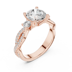 2.81 CTW Round Cut Classic Pavé Moissanite Halo Engagement Diamond Ring in 10K White Gold