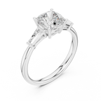 1.90 CT Cushion cute delicate 14K White Gold Engagement Ring