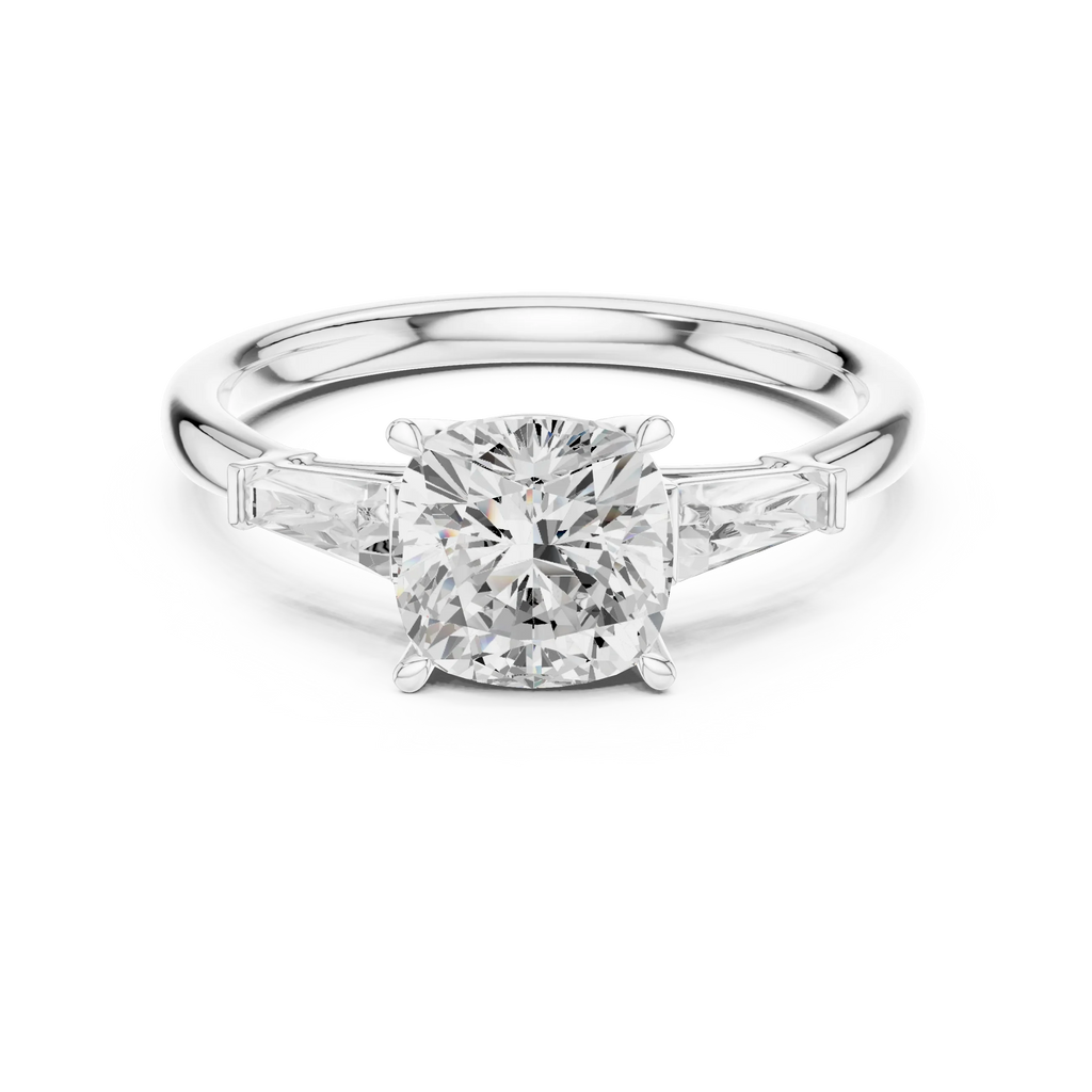 1.90 CT Cushion cute delicate 14K White Gold Engagement Ring