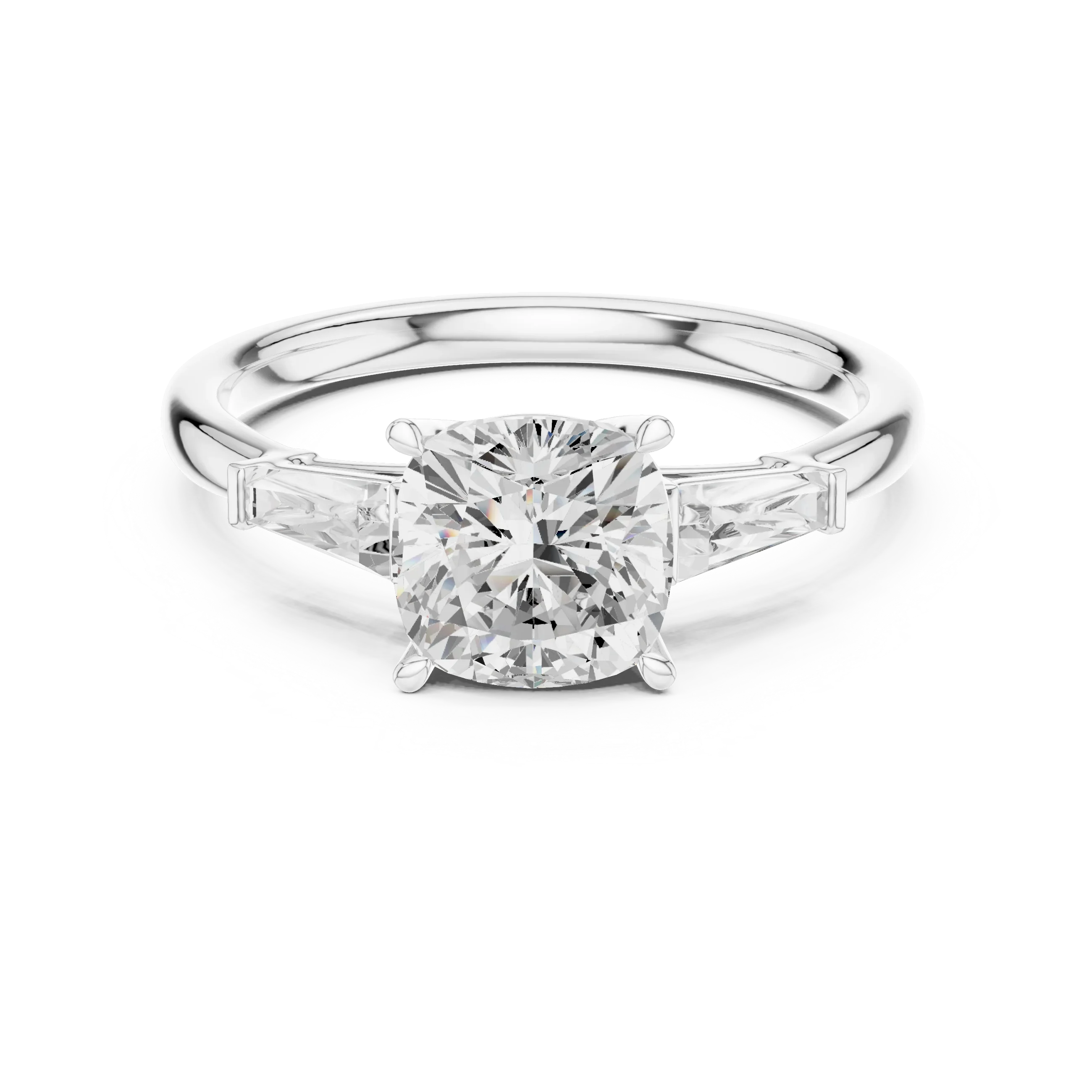 1.90 CT Cushion cute delicate 14K White Gold Engagement Ring