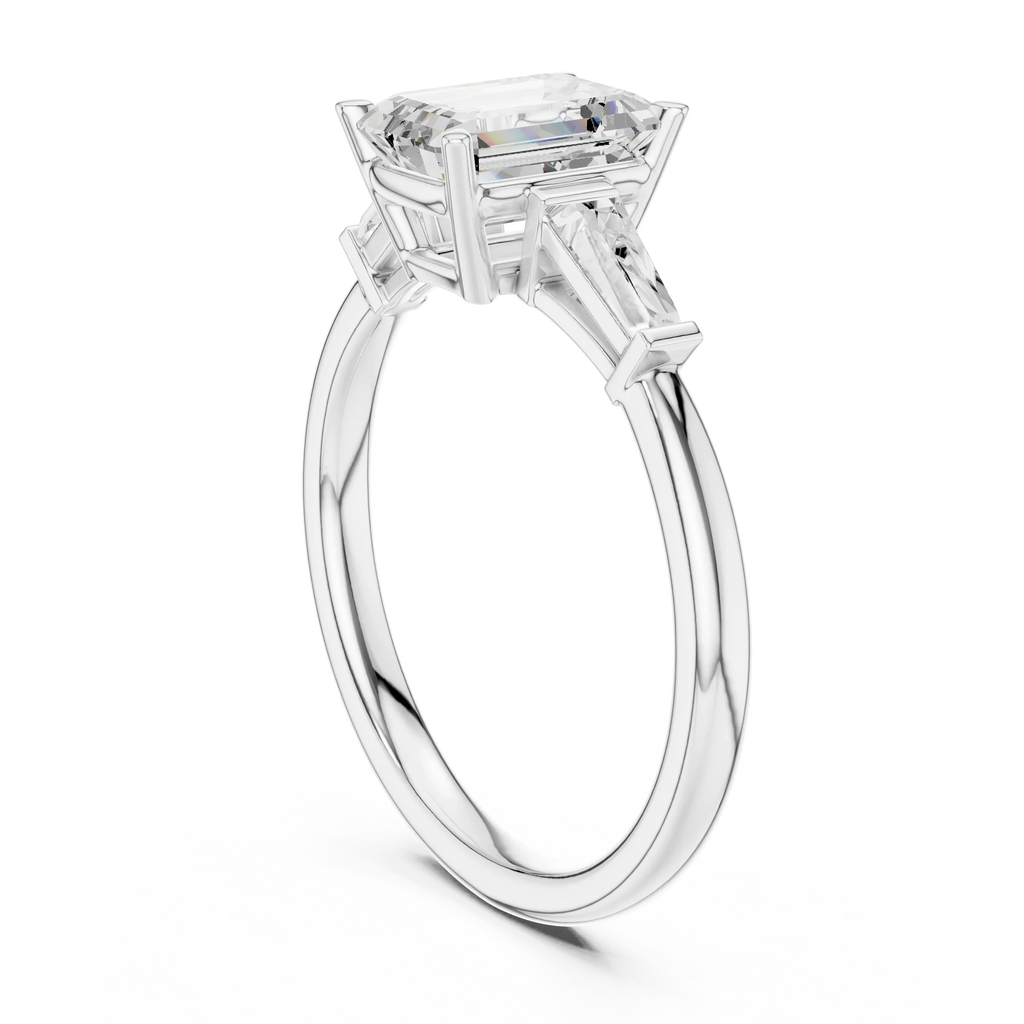 1.90 CT Emerald cute delicate 14K White Gold Engagement Ring