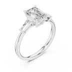 1.90 CT Emerald cute delicate 14K White Gold Engagement Ring