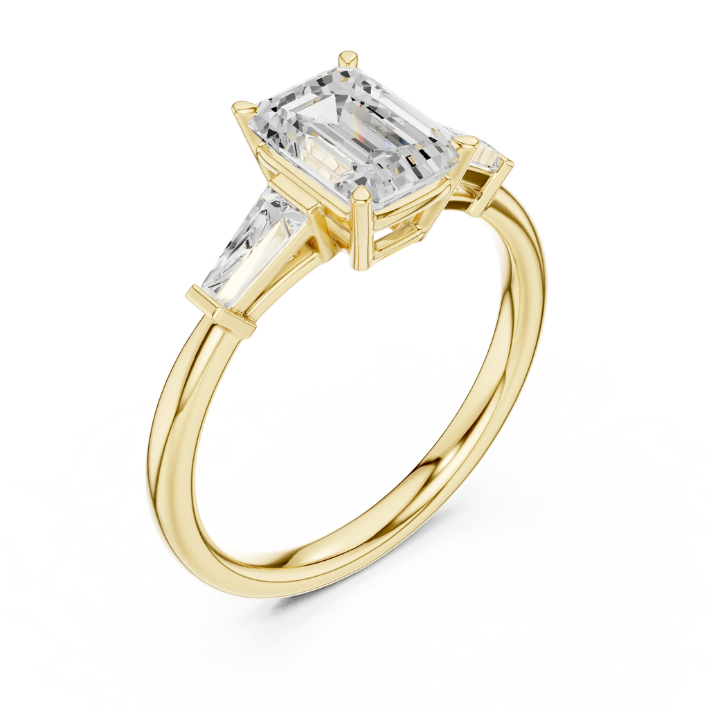1.90 CT Emerald cute delicate 14K White Gold Engagement Ring
