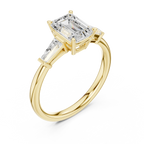 1.90 CT Emerald cute delicate 14K White Gold Engagement Ring