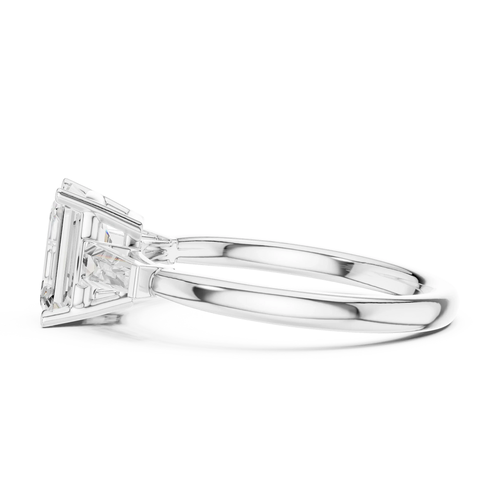 1.90 CT Emerald cute delicate 14K White Gold Engagement Ring