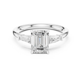 1.90 CT Emerald cute delicate 14K White Gold Engagement Ring