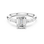 1.90 CT Emerald cute delicate 14K White Gold Engagement Ring