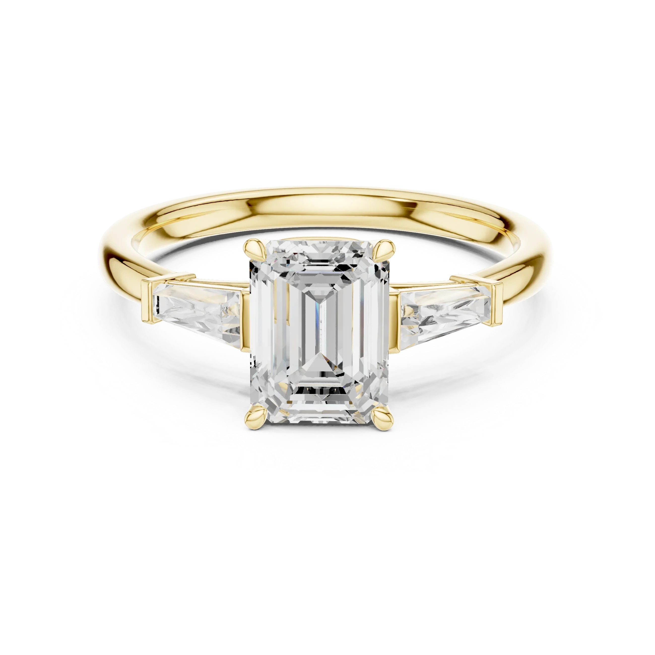 1.90 CT Emerald cute delicate 14K White Gold Engagement Ring
