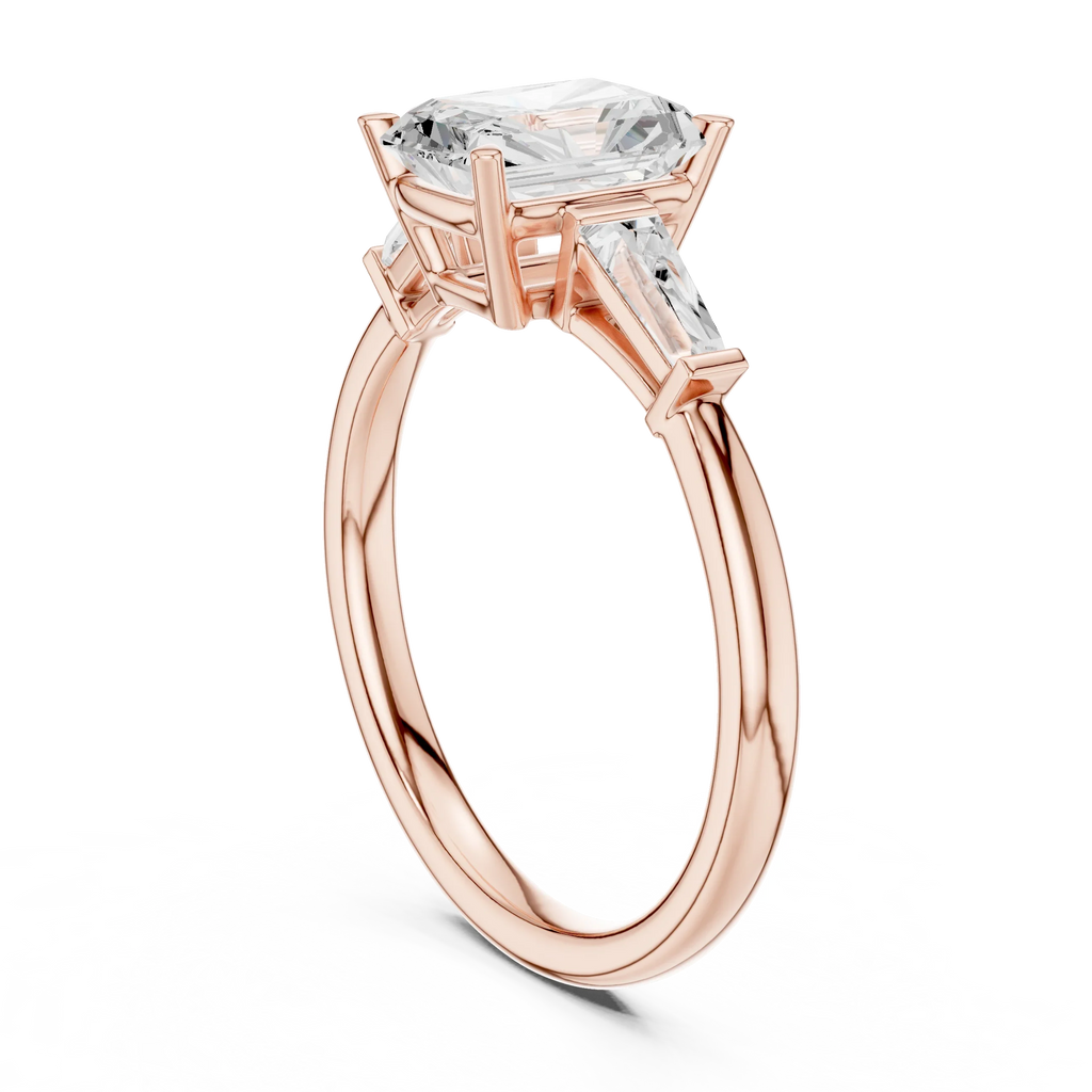 1.90 CT Radiant cute delicate 14K White Gold Engagement Ring