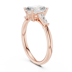 1.90 CT Radiant cute delicate 14K White Gold Engagement Ring