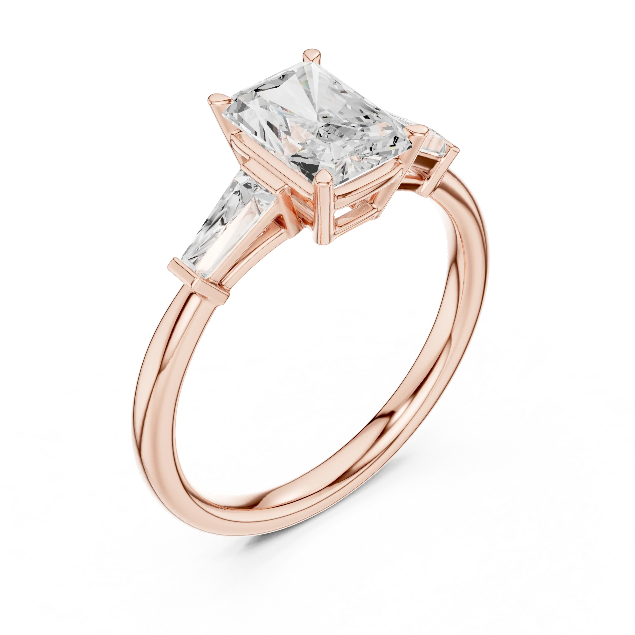 1.90 CT Radiant cute delicate 14K White Gold Engagement Ring