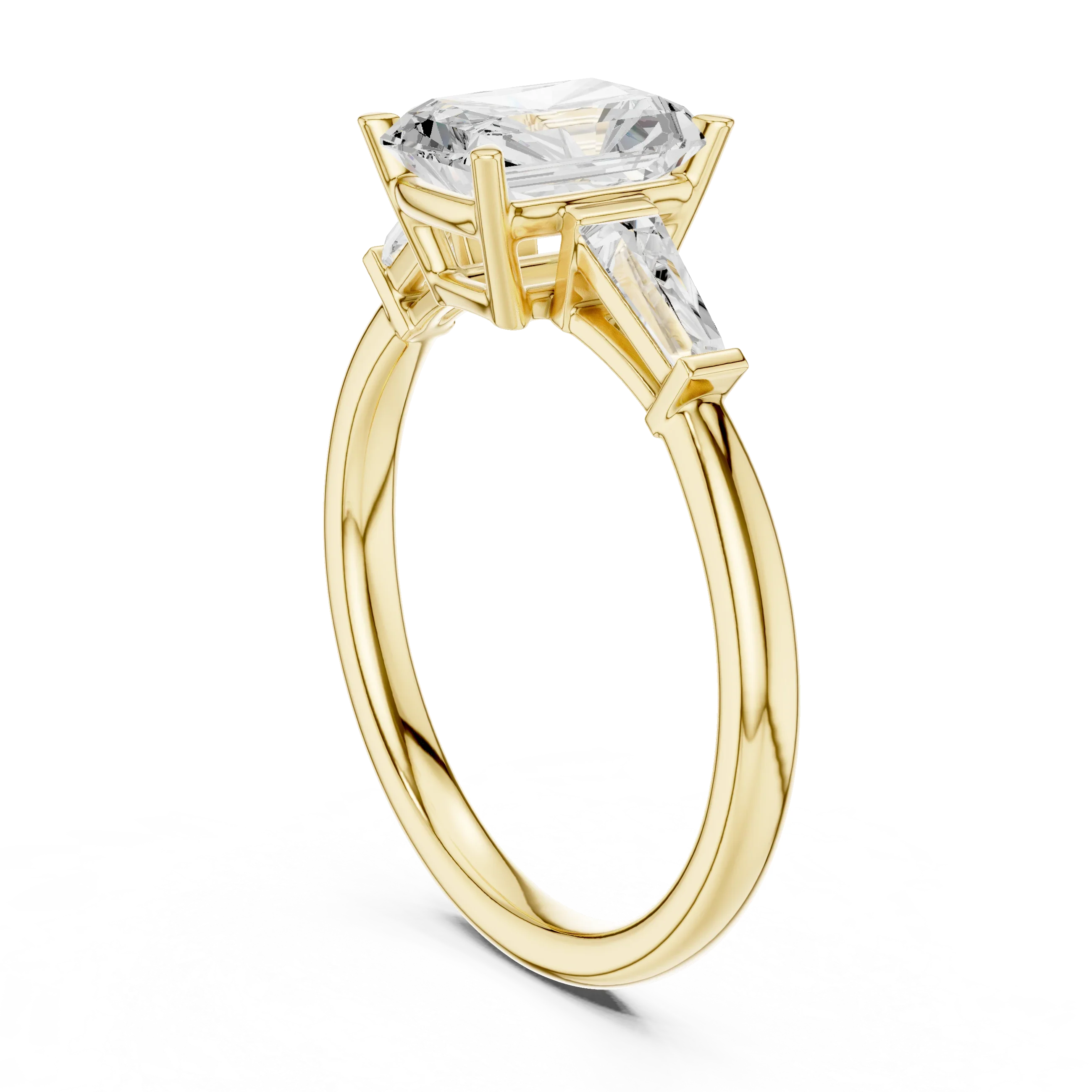 1.90 CT Radiant cute delicate 14K White Gold Engagement Ring
