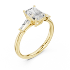 1.90 CT Radiant cute delicate 14K White Gold Engagement Ring