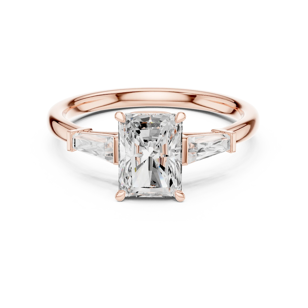 1.90 CT Radiant cute delicate 14K White Gold Engagement Ring