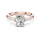 1.90 CT Radiant cute delicate 14K White Gold Engagement Ring