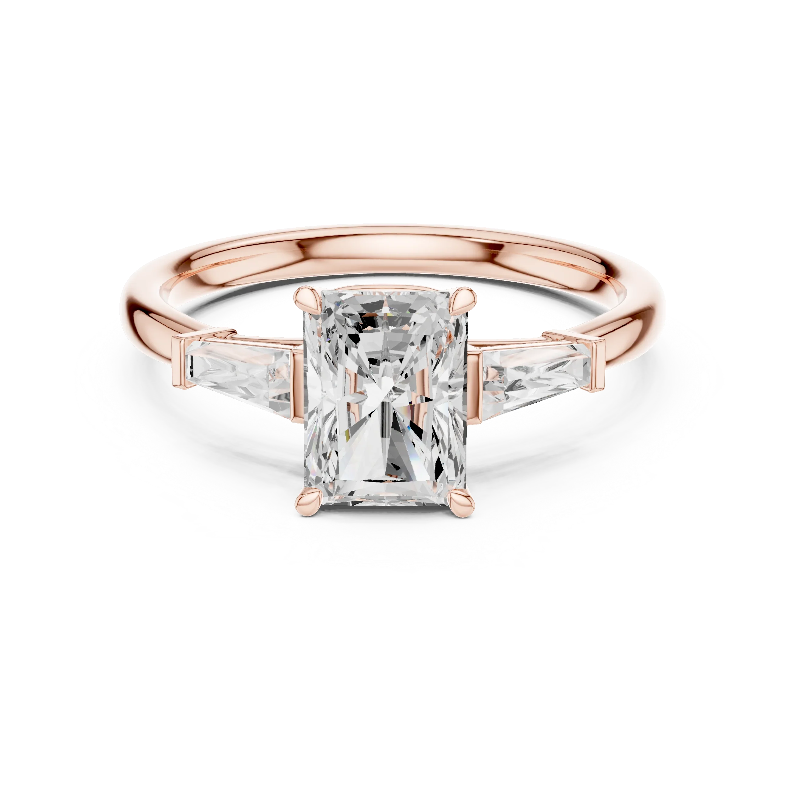 1.90 CT Radiant cute delicate 14K White Gold Engagement Ring