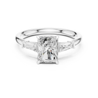 1.90 CT Radiant cute delicate 14K White Gold Engagement Ring