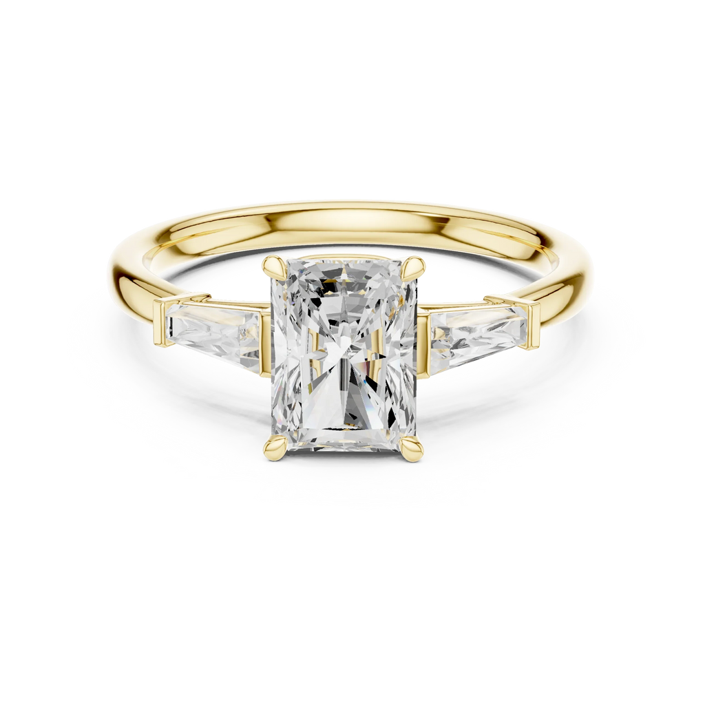 1.90 CT Radiant cute delicate 14K White Gold Engagement Ring