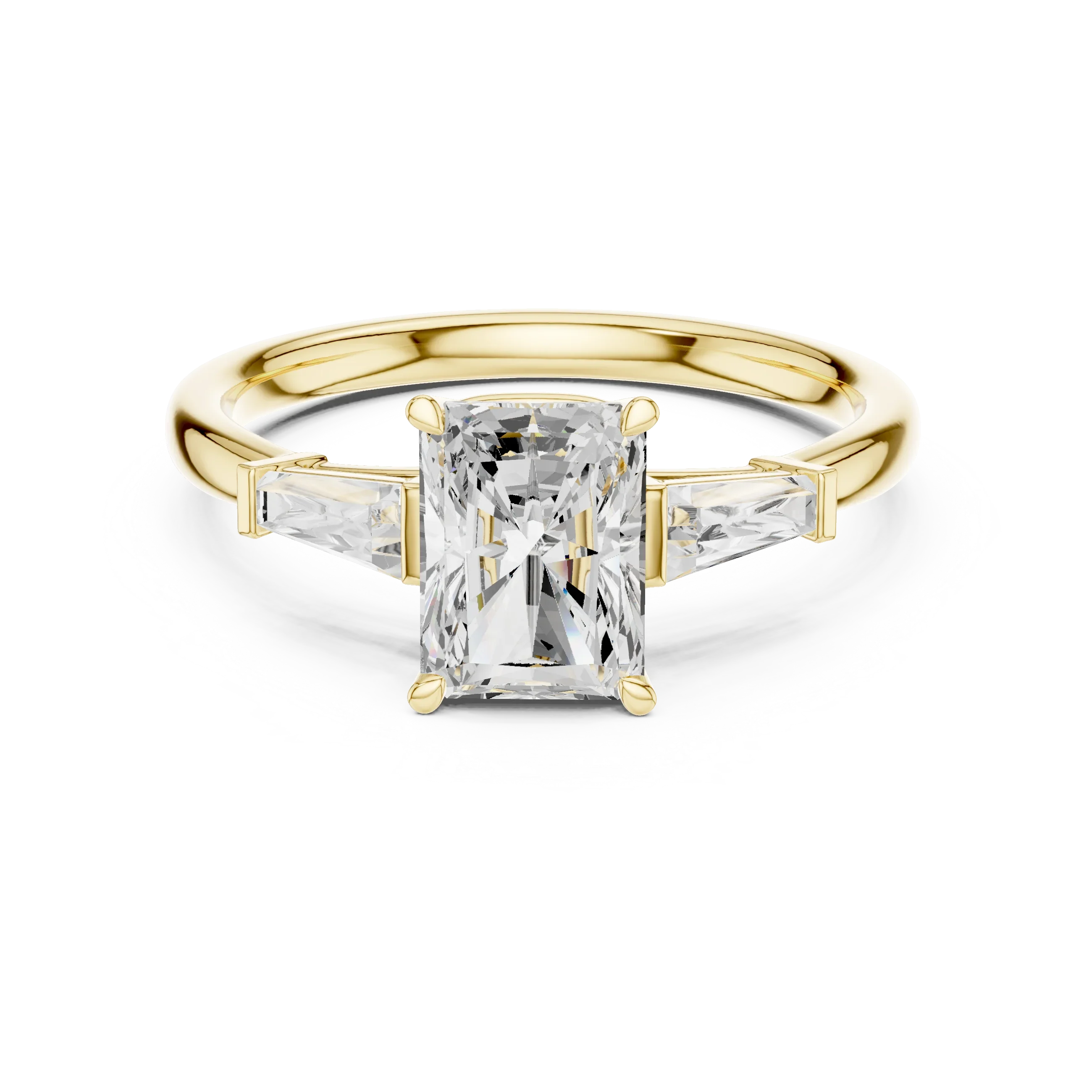 1.90 CT Radiant cute delicate 14K White Gold Engagement Ring