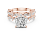 4.97 CT VVS D Color Cushion Cut Diamond Wedding Ring