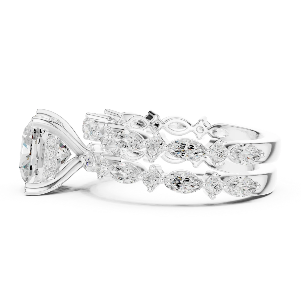 4.97 CT VVS D Color Cushion Cut Diamond Wedding Ring