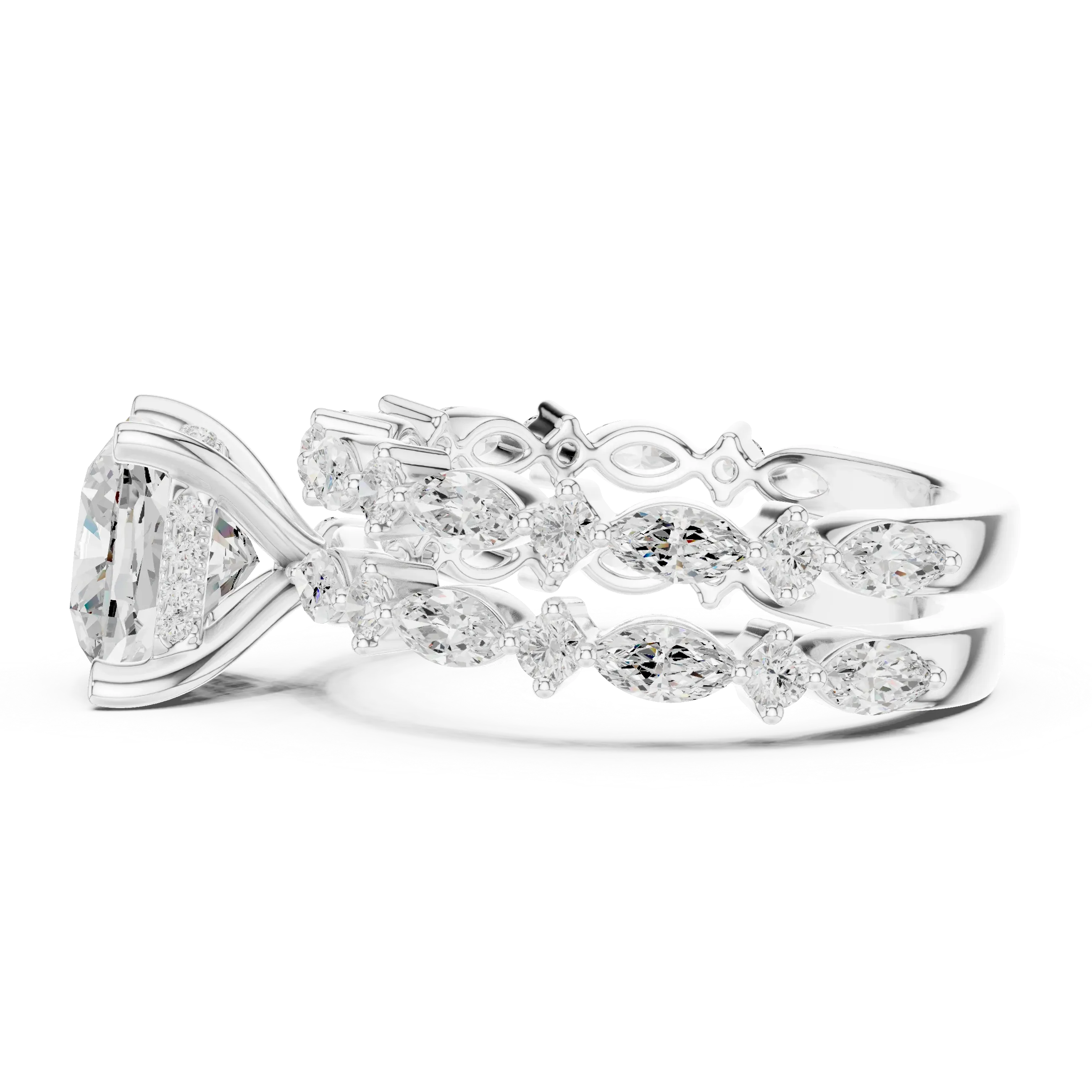 4.97 CT VVS D Color Cushion Cut Diamond Wedding Ring