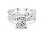 4.97 CT VVS D Color Cushion Cut Diamond Wedding Ring