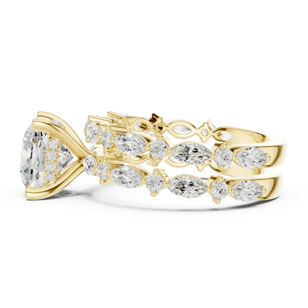 4.97 CT VVS D Color Cushion Cut Diamond Wedding Ring