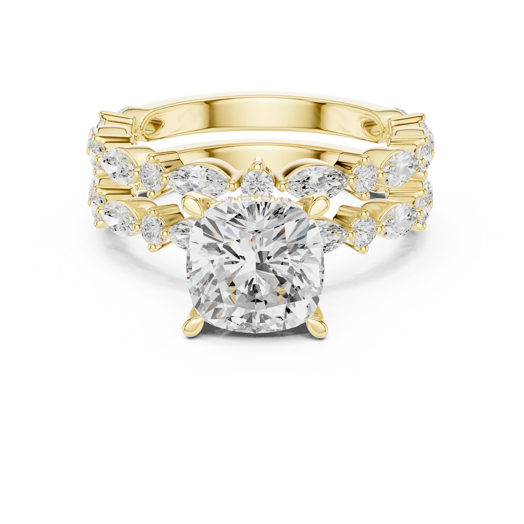 4.97 CT VVS D Color Cushion Cut Diamond Wedding Ring