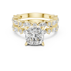 4.97 CT VVS D Color Cushion Cut Diamond Wedding Ring