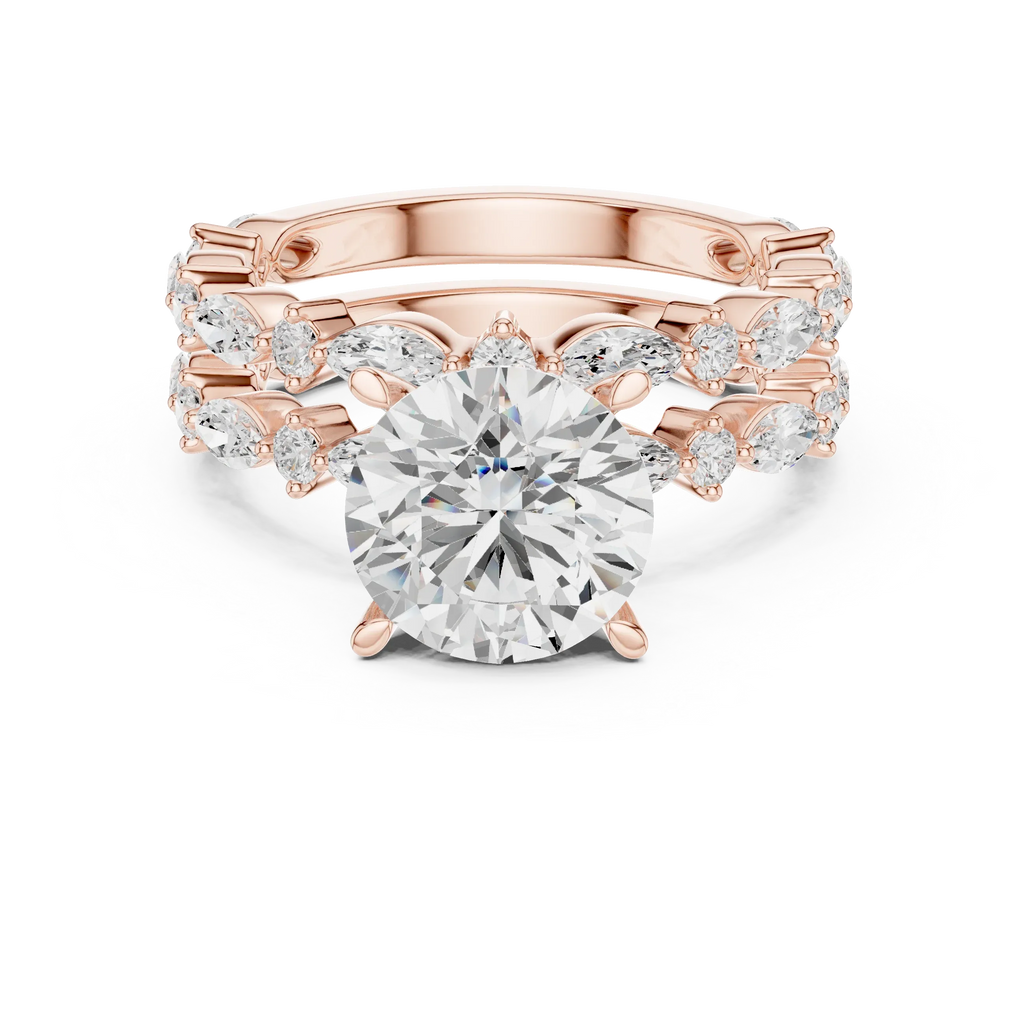 4.97 CT VVS D Color Round Cut Diamond Wedding Ring