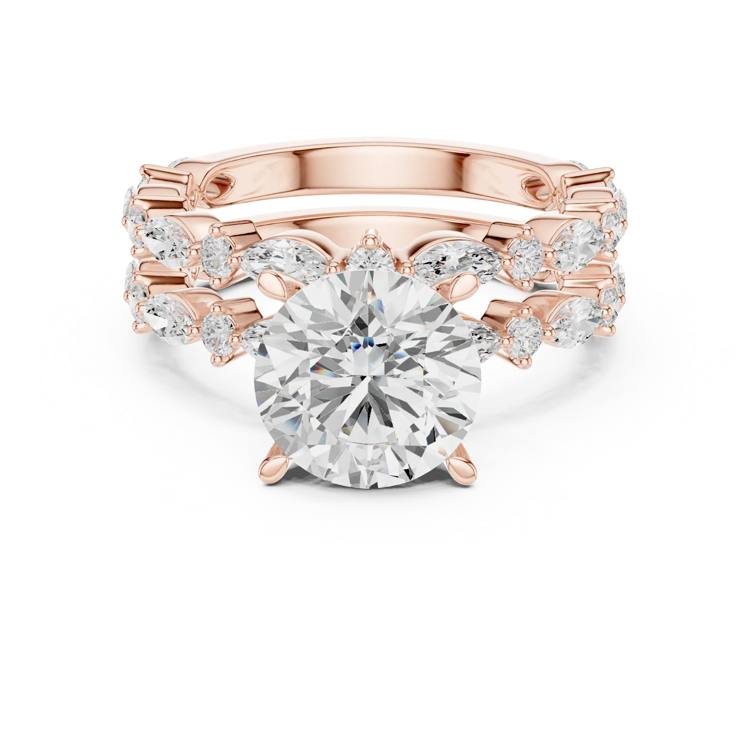 4.97 CT VVS D Color Round Cut Diamond Wedding Ring