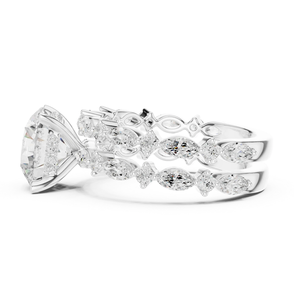 4.97 CT VVS D Color Round Cut Diamond Wedding Ring