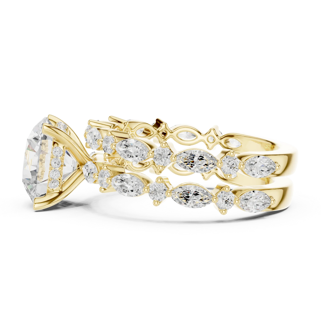 4.97 CT VVS D Color Round Cut Diamond Wedding Ring