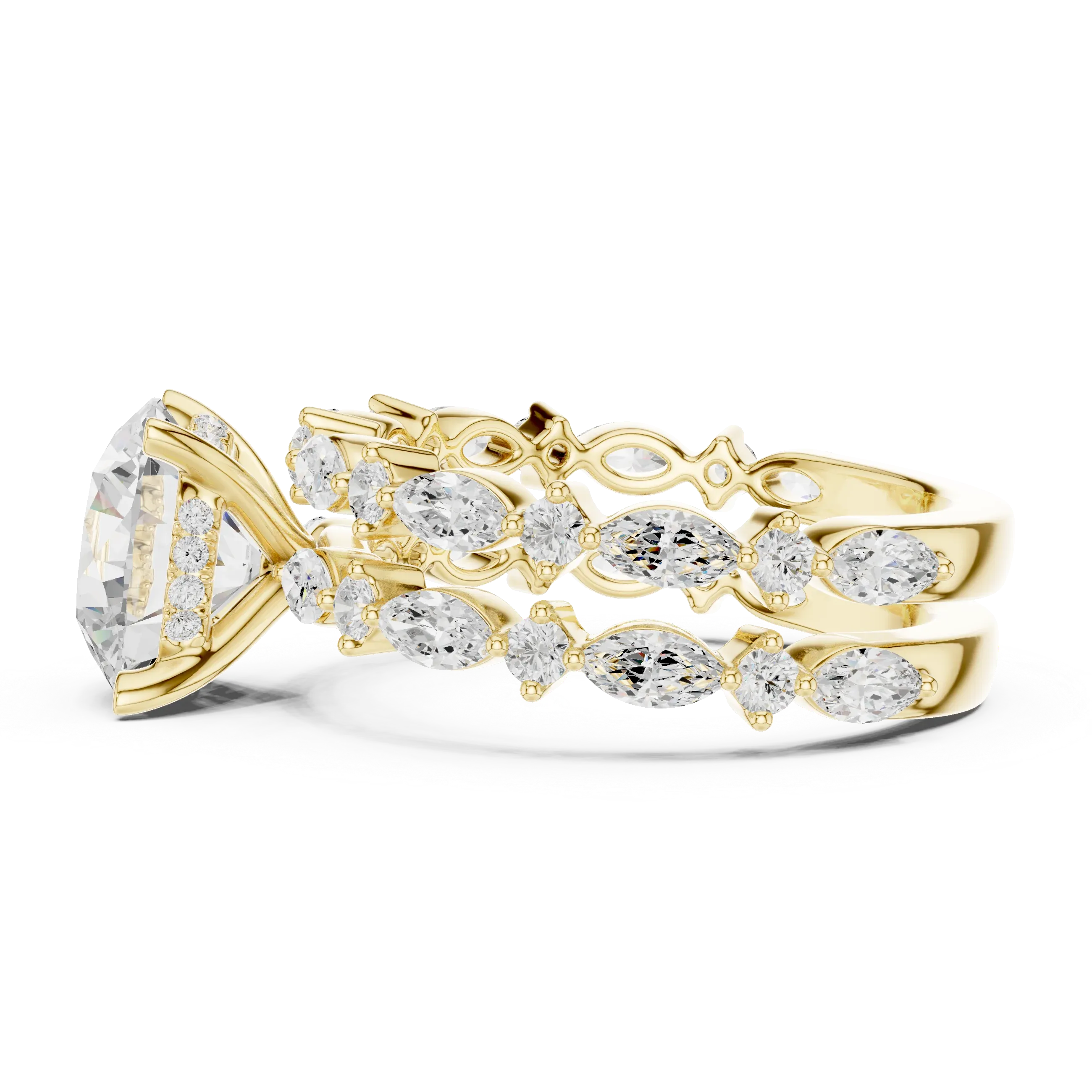 4.97 CT VVS D Color Round Cut Diamond Wedding Ring
