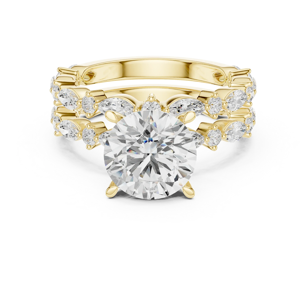4.97 CT VVS D Color Round Cut Diamond Wedding Ring