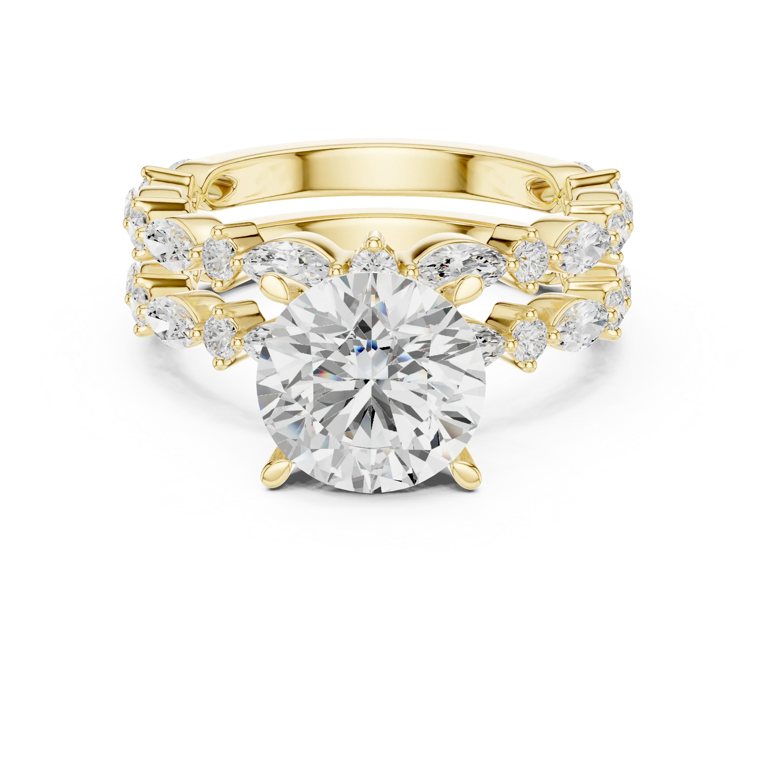 4.97 CT VVS D Color Round Cut Diamond Wedding Ring