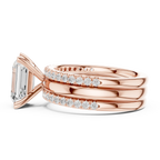 3.50 CT Emerald Cut Diamond Trio - Engagement Ring