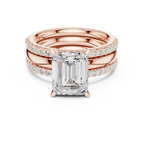3.50 CT Emerald Cut Diamond Trio - Engagement Ring