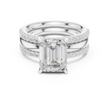 3.50 CT Emerald Cut Diamond Trio - Engagement Ring