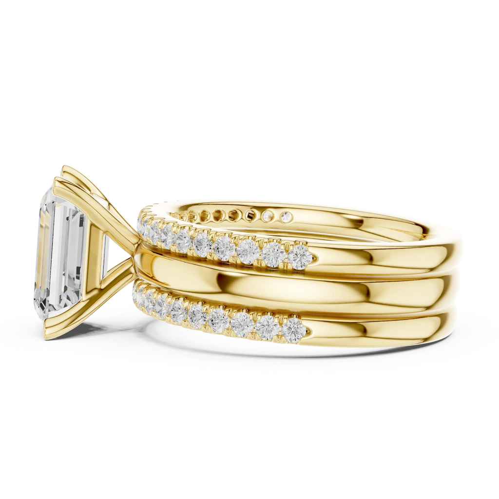 3.50 CT Emerald Cut Diamond Trio - Engagement Ring