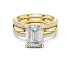 3.50 CT Emerald Cut Diamond Trio - Engagement Ring